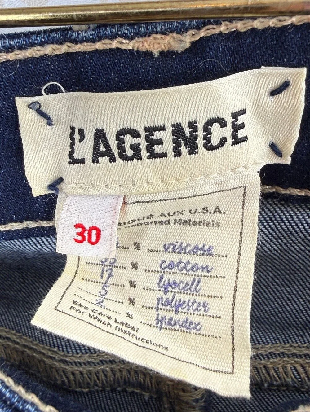 L'AGENCE Dark Wash Margot High-Rise Stretch Skinny Jeans - Size - 30